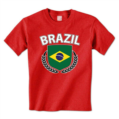 

Brazil Flag Crest Olive Wreath Laurel - Brazilian Brasil National Pride Mens T-Shirt