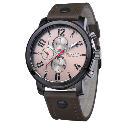 

CURREN 8192 Quartz Man Watch Unique Fashion Sport Casual Brand Clock Business Original Movement Leather Strap Waterproof Wrist Wat