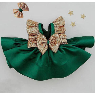 

Christmas Kids Baby Girl Sequins Bowknot Dress Wedding Party Princess Dresses