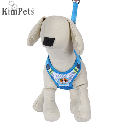 

Kimpets Adjustable Dog Vest Mesh Cloth Breathable Pet Harness Leash Strap
