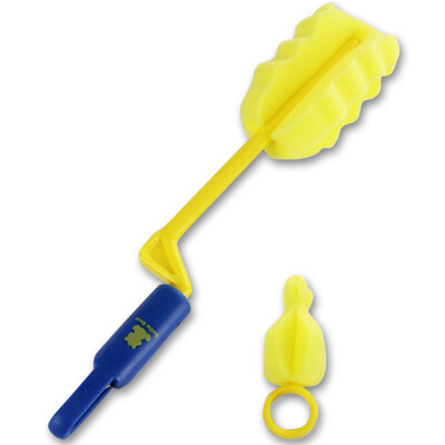 

small white bear rotating foam bottle brush multi - functional sponge bottle clean brush 09237