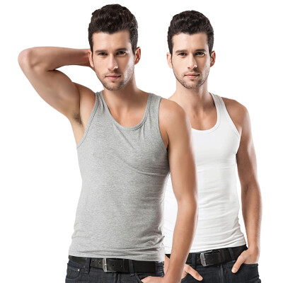 

Antarctic Men&39s Vest 2-piece Men&39s Thread Sports Cotton Vest Stretch Slim Men&39s Underwear White 1 Gray 1-L