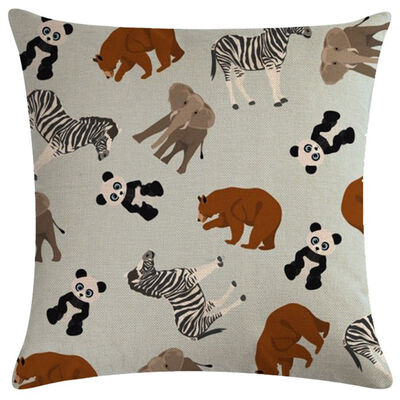

UpperX Animal Pattern Pillow Case Covers with Zipper Square Canvas Accent Pillow Sham for Sofa 45 x 45 cm Sofa Cushion Cover Case