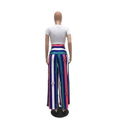 

1X Fashion Woman Ladies High Waist Loose Wide Leg Casual Colorful Clubwear Pants