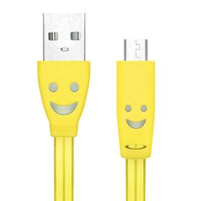 

Sanba SANBAO MU-Y100 smile with light light noodle data line Andrews universal charging data cable 1 m yellow