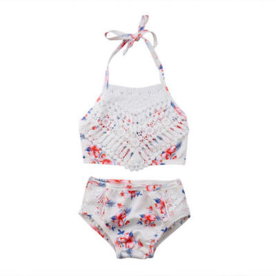 

2Pcs Toddler Baby Girl Lace Swimwear Bathing Suit Bikini Outfits Swimsuit Set US