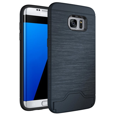 

Fivice Samsung S7 edge Case TPU all-inclusive anti-drop brushed card with bracket mobile phone case