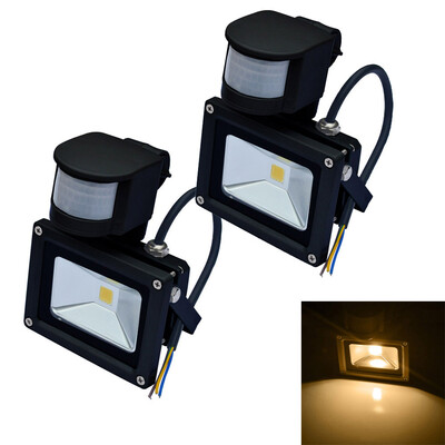 

JIAWEN 2PCS 10W LED Floodlight PIR Motion Sensor Outdoor Black 85V-265V
