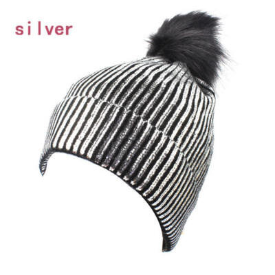 

US Womens Winter Fashion Knit Crochet Hat Solid Color Warm Baggy Beanie Cap