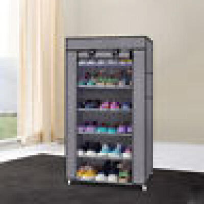 

10layers Canvas Non Woven Adjustable Shoe Rack Cabinet Standing Storage Organise