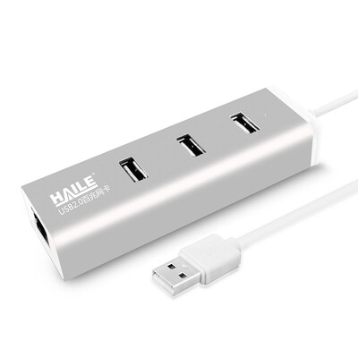 

Haile HU-501Y-3 USB2.0 кабель 100M сетевая карта USB для RJ45 кабель интерфейс для ноутбука внешняя сетевая карта 3 USB HUB концентратор серебристый