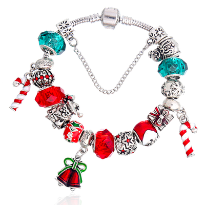 

Pandora Style 2018 Snowflake Charm Bracelet For Women DIY Crystal Beads fit Bracelets & Bangles Jewelry Christmas Gift