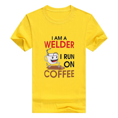 

Coffee Lovers Gift I am a Welder I Run On Coffee Dad Gift Grandpa Gift Men T-Shirt