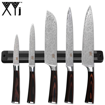 

XYj Kitchen Knives Set Magnetic Knife Stand Damascus Pattern Blade Chef Knife Meat Fish Cooking Tools