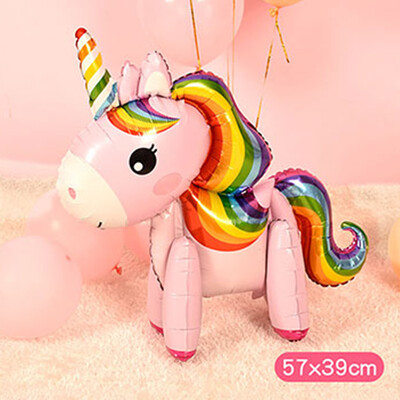 

Jia Hao 3D stereo pony aluminum balloon festival birthday party supplies decoration cartoon unicorn aluminum foil balloon pink 2 Pack
