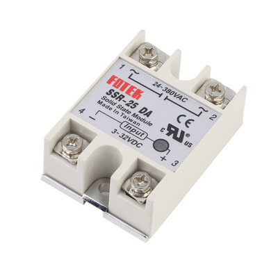 

Solid State Relay Module SSR-25DA 25A /250V 3-32V DC Input 24-380VAC Output