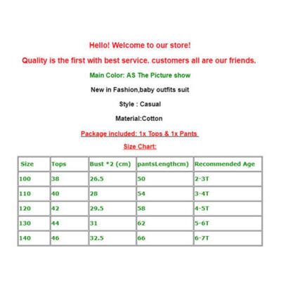 

2PCS Baby Girls Outfits T-shirt TopsPants Set Toddler Autumn Clothes Tracksuit
