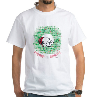 

CafePress - Peanuts Snoopy Merry&Bright White T-Shirt - 100 Cotton T-Shirt White