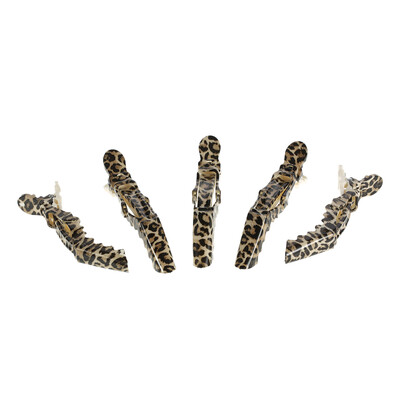 

Anself 5Pcs Crocodile Hair Sectioning Grip Clips Croc Hair Clips Clamps Hairdressing Salon Clamps Leopard Plastic Hair Styling Too