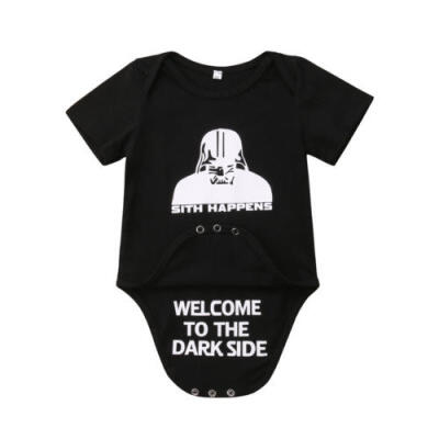 

Newborn Baby Boy Girl Black Romper Jumpsuit Kid Cotton Bodysuit Sunsuit Outfits