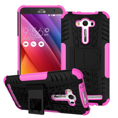 

Fivice Zenfone 2 Laser ZE500KL 55 inch Case TPU anti-fall tire pattern back clip bracket phone case