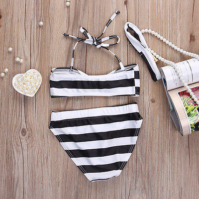 

Baby Girls Striped Bow Bikini Suit Swimwear Swimsuit Swimming Bathing Beachwear