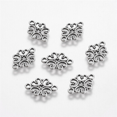 

PH PANDAHALL 50pcs Antique Silver Hollow Flower Connectors Alloy Tibetan Style Filigree Flower Link Charms