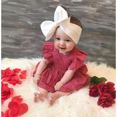 

2Pcs Baby Girls Infant Kids Heart DressHeadband Cute Clothes Dresses Set