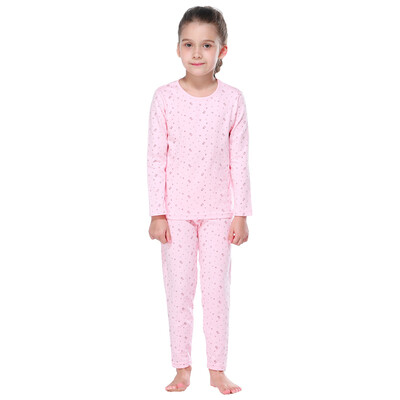 

Red Beans (Hodo) Children's Underwear Set Women's Big Child Cotton 97% Cotton Home Pajamas Set HD6012 Pink 110