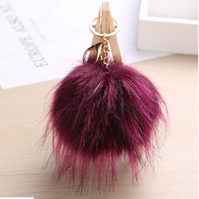 

5 Keyring Pompom Keychain Charm Ball Faux Rabbit Fur Bag Soft Fluffy Pendant