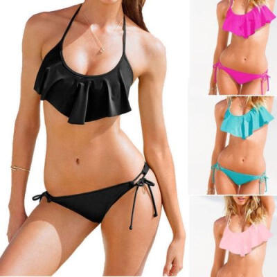 

Sexy Womens Bikini Push-up Padded Bra Bathing Suit Swimsuit Falbala Swimwear WI