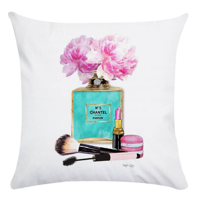 

Hand painted flowers&perfume cushion cover throw pillow cover Decorative Pillowcase