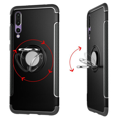 

Fivice Huawei P20 case PC metal ring shell magnetic car bracket TPU phone case