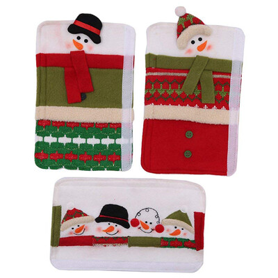 

UpperX 3pcs Adorable Snowman Refrigerator Handle Covers Set Cute &Practical Fridge Door Covers Protective Kitchen Appliance Covers