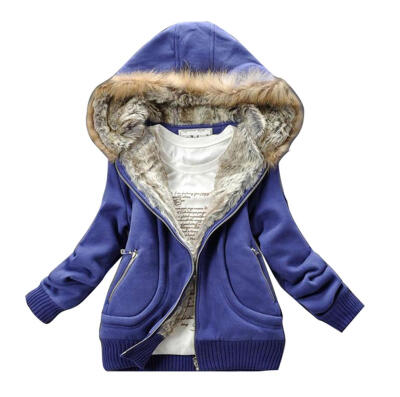 

Women Winter Warm Fur Collar Hoodies Sweaters Sweatshirt Parka Down Jacket coat