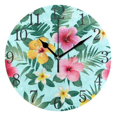 

Wall Clock Arabic Numerals Design Floret Pattern Round