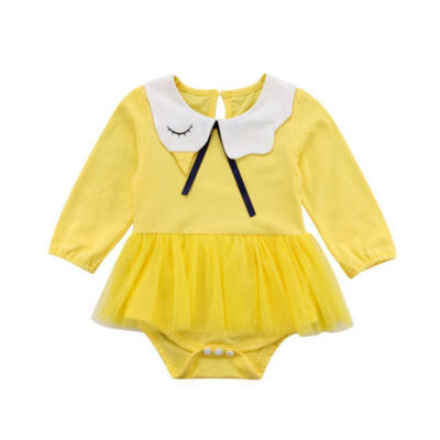 

AU Kids Newborn Baby Girls Swan Collar Romper Bodysuit Jumpsuit Outfits Clothes