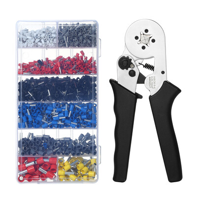 

Multi-functional Self-adjustable Wire Crimpers Crimping Pliers Crimp Tool with 1200pcs Insulated Wiring Terminals Kit
