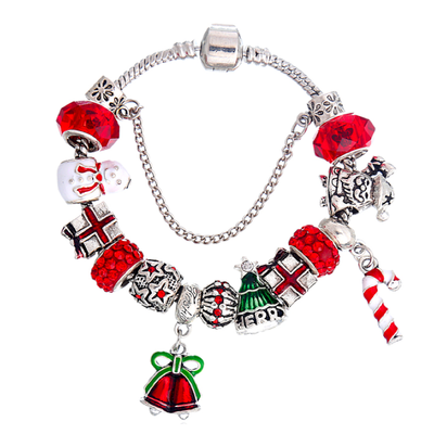 

Pandora Style 2018 Snowflake Charm Bracelet For Women DIY Crystal Beads fit Bracelets & Bangles Jewelry Christmas Gift