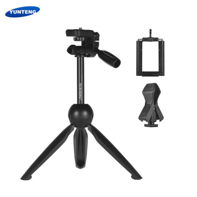 

YUNTENG VCT-2280 Multi-function Mini Tabletop Tripod Live Streaming Tripod Microphone Holder with 14 Inch Screw for DSLR ILDC Cam