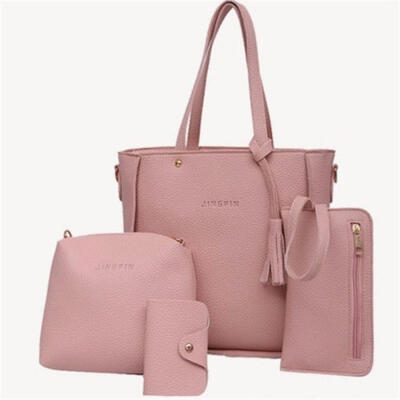 

4 Stück Damen Lederhandtasche Schultertaschen Tragetasche Portemonnaie Messenger