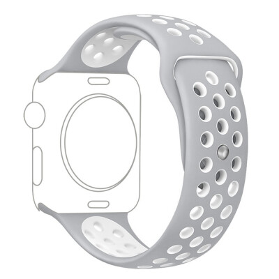 

Band for IWatch 38mm&42mm Breathable Silicone Replacement Sport Strap Bracelet for IWatch All Series WhiteGrey