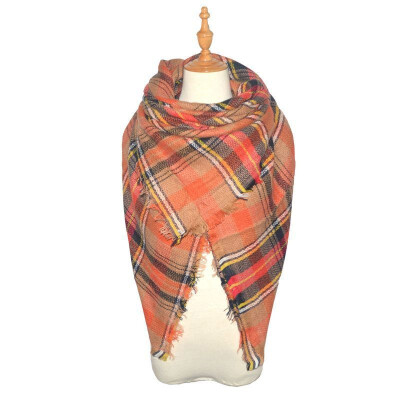 

Outdoor Womens Plaid Blanket Winter Scarf Warm Cozy Tartan Wrap Oversized Shawl Cape