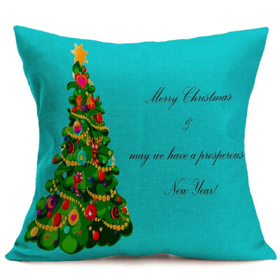 

UpperX 43X43cm Vintage Christmas Cartoon Sofa Bed Home Decoration Festival Pillowcase Cushion Cover Christmas tree