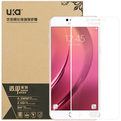 

Отличный плюс Samsung C7 / C7000 закаленный фильм полный экран покрытый стеклянный пленочный телефон защитная пленка белый