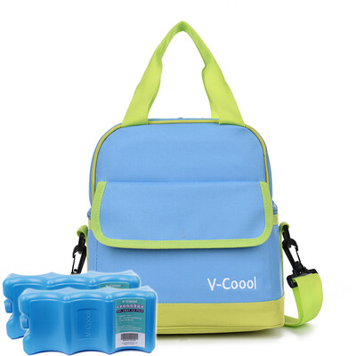 

V-Coool set including blue ice double breast milk storage bag back milk bag ice pack lunch bag lunch bag picnic bag light blue dry blue ice 2