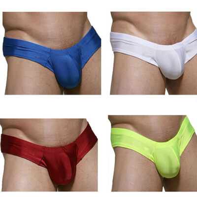 

MyMei Sexy Low Waist Leakage Hip U Convex Design Briefs Funny Colors Underwear for Men