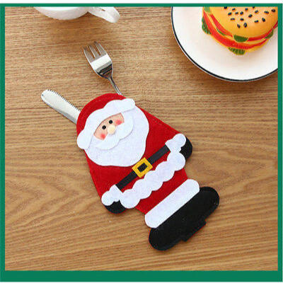 

Snowman Christmas Xmas Decor Santa Kitchen Tableware Holder Pocket Dinner Bag