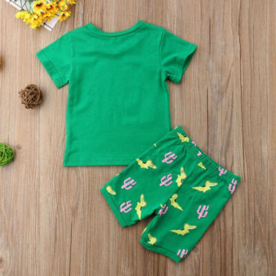 

1-6 Years Baby Boy Toddler Summer T-shirt Shorts Outfit Crocodile Print 2PCS Set