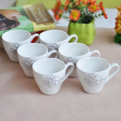 

Jingdong Supermarket] Ya Cheng Tak arst Ya Hang ceramic mugs simple coffee cup white quartet set (6 loaded